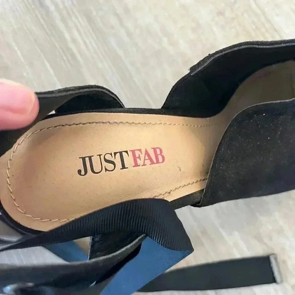 Womens JustFab Black Peep Toe Wrap Heels - 7.5 - Picture 8 of 10